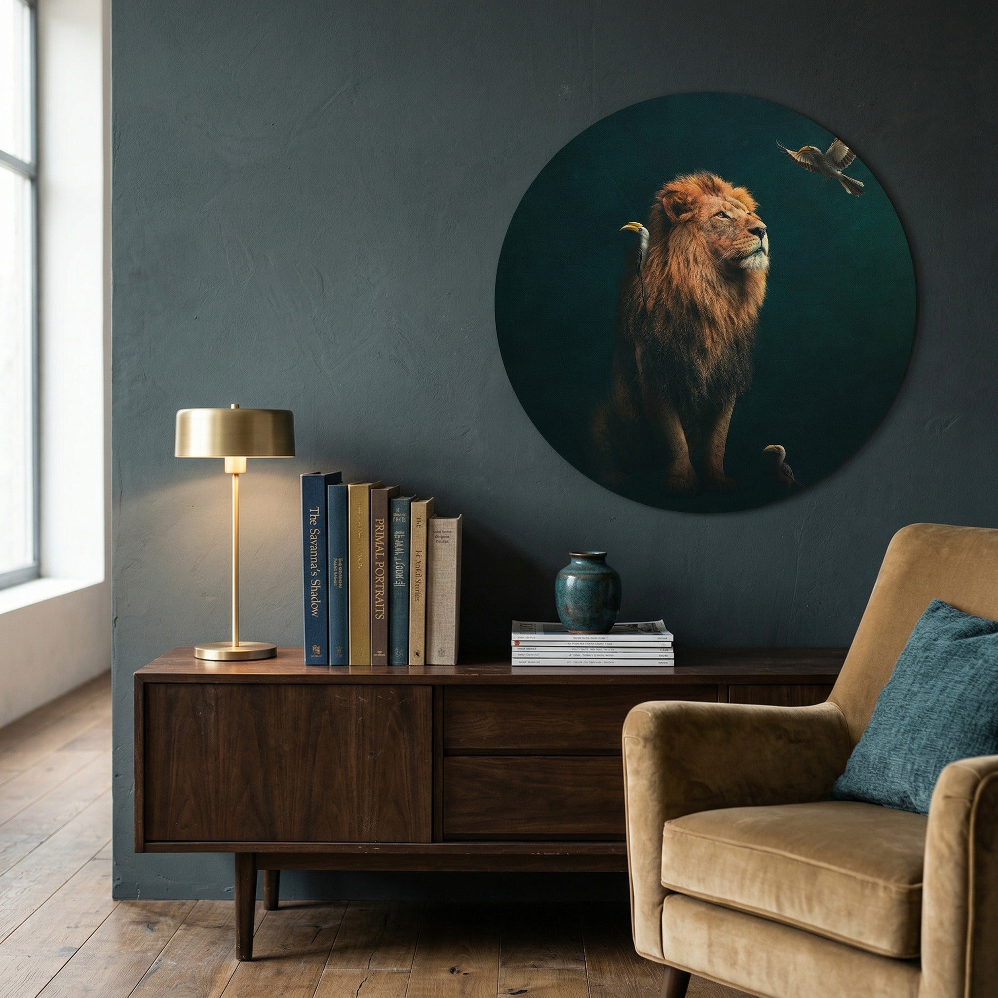 Lion with Hornbills RND