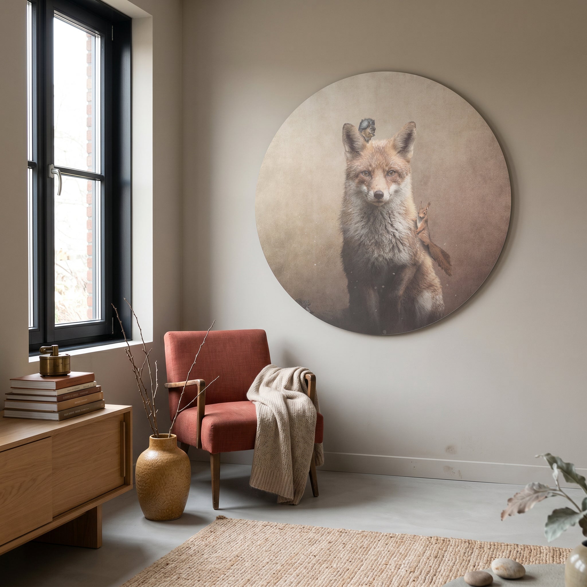 Fox with Squirrels Light RND