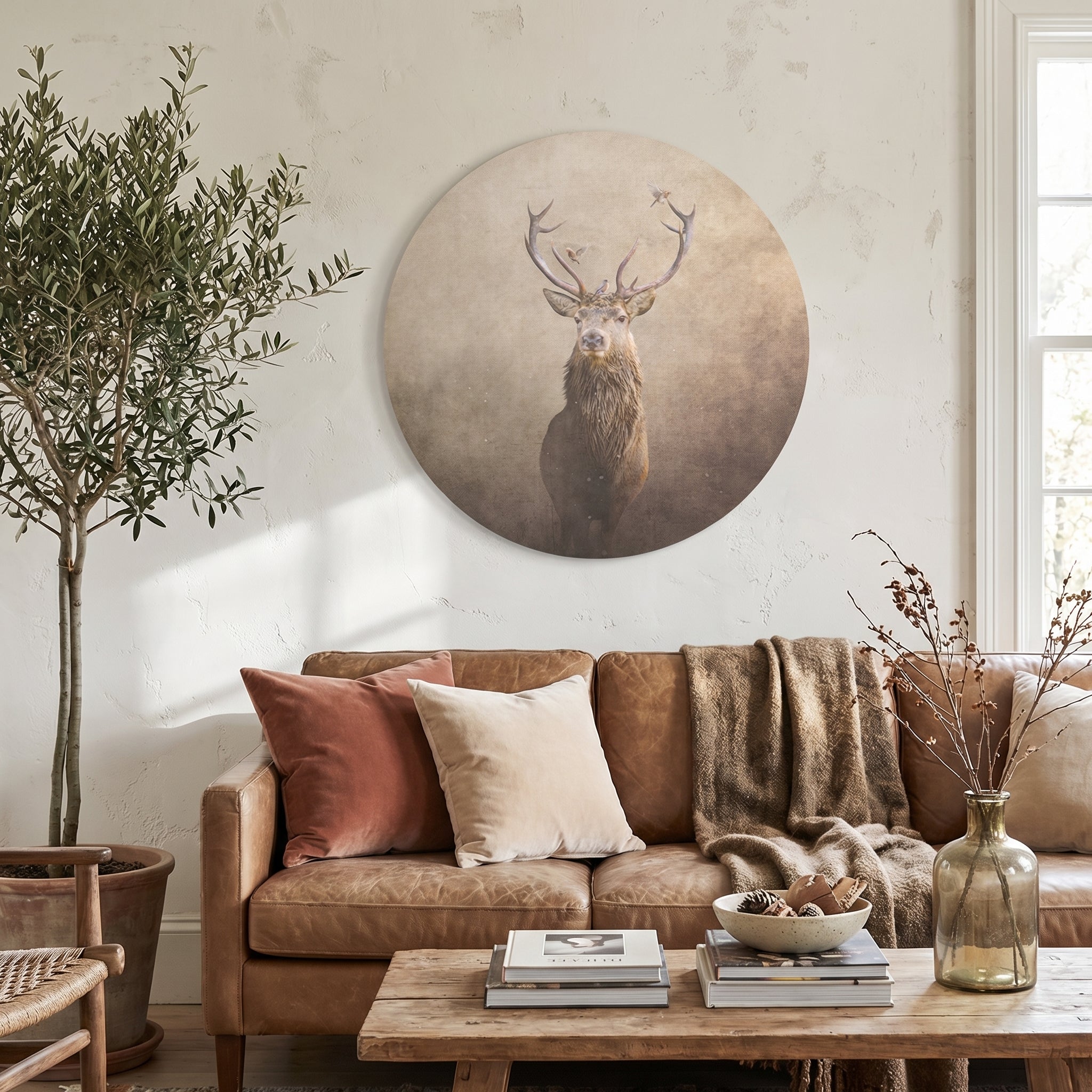 Deer with Birds Light RND