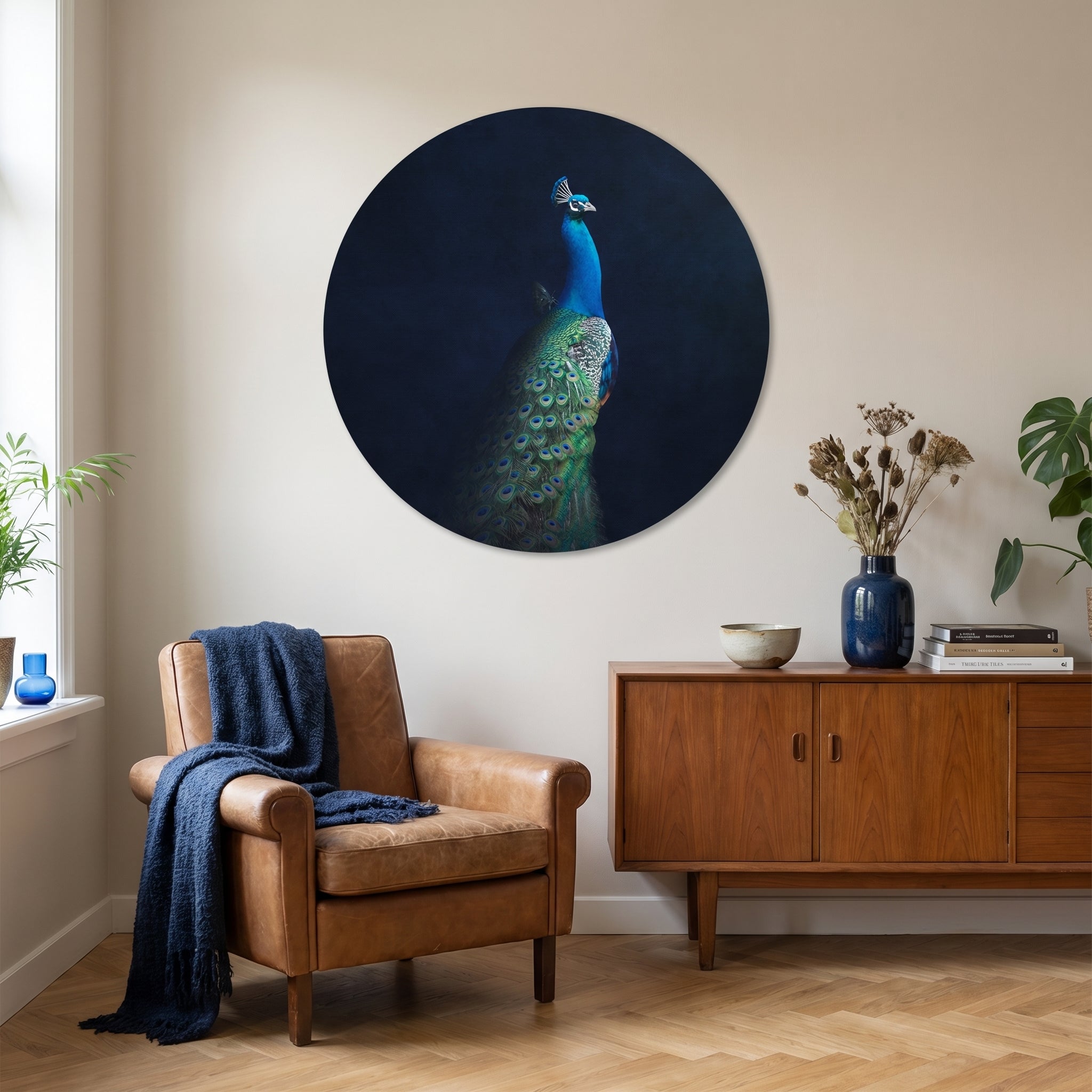 Peacock with Butterfly RND