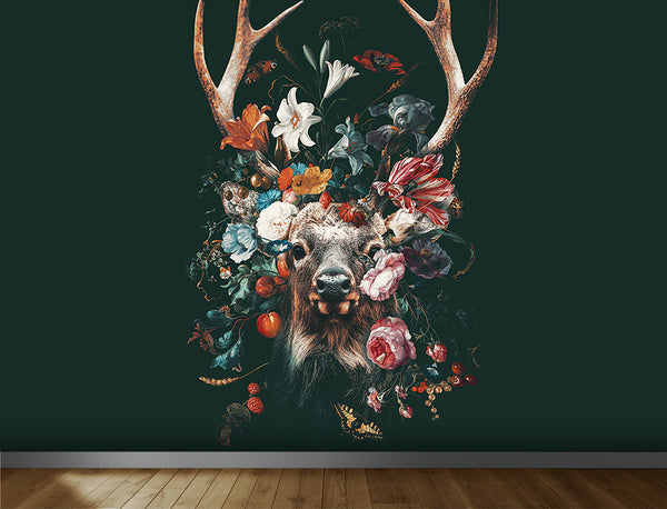 Floral Deer Wallpaper
