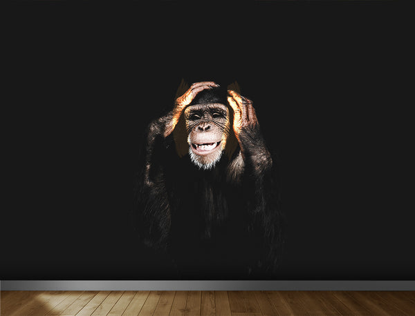 Hintergrundbild „Affe hört nichts Böses“.