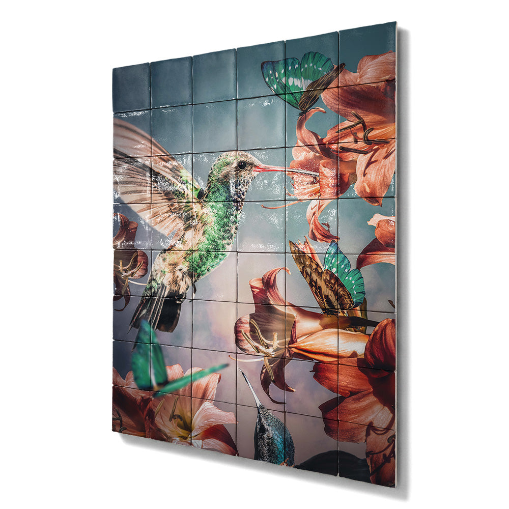 Tegel Tableau Hummingbirds