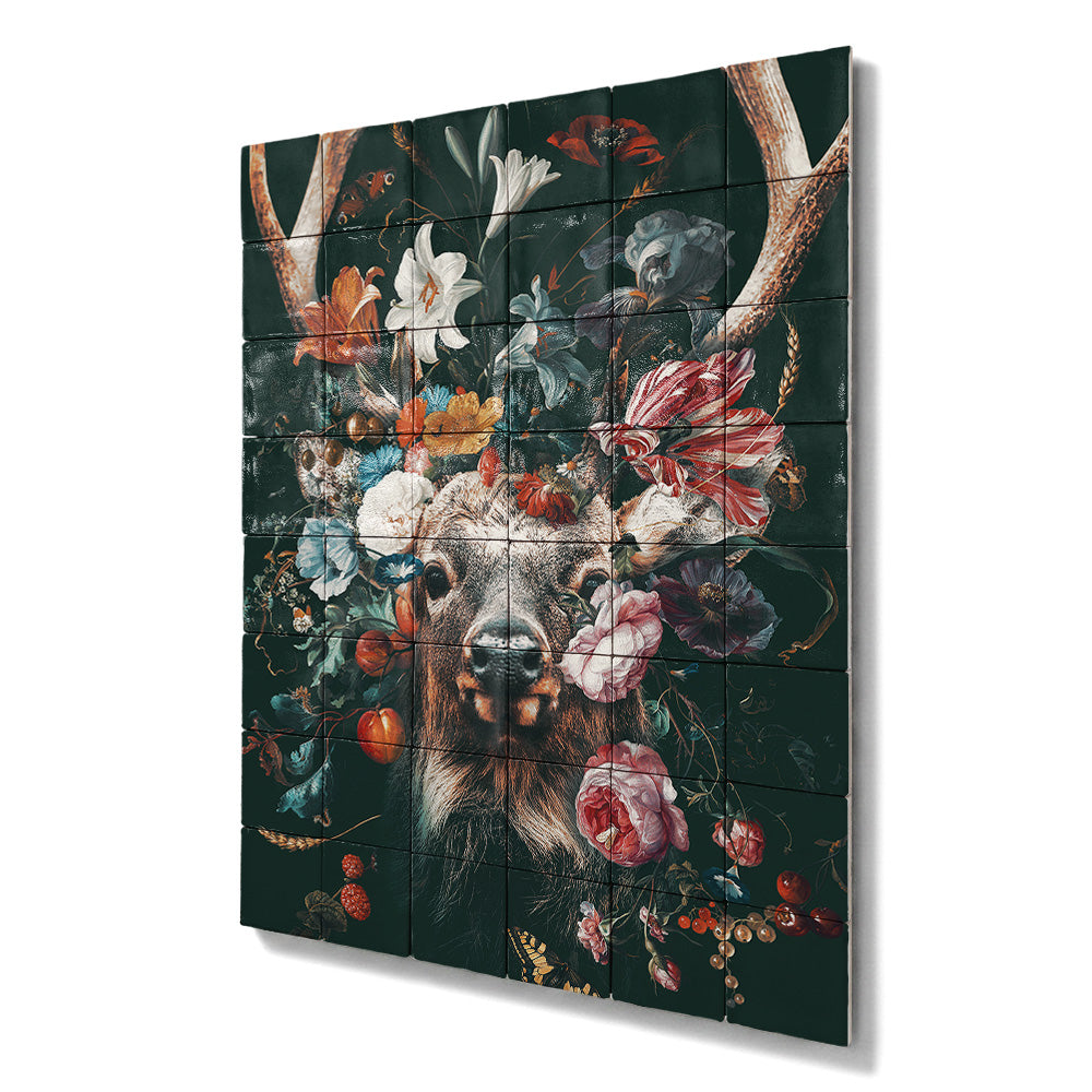 Tegel Tableau Floral Deer