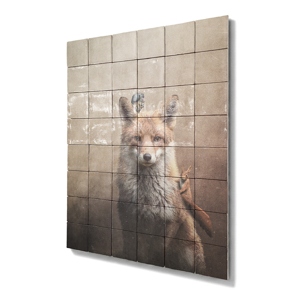 Tegel Tableau Fox with Squirrels Light