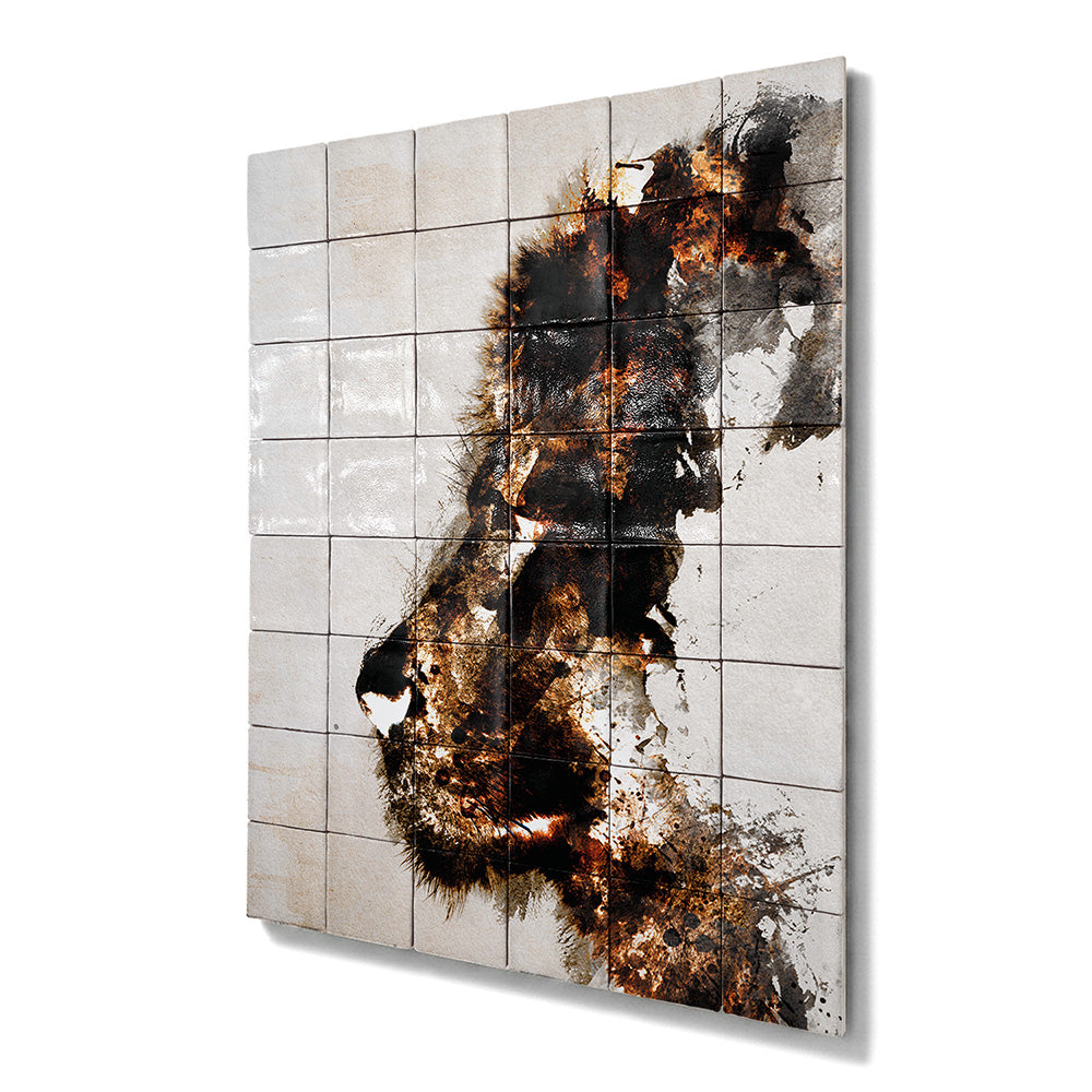 Tegel Tableau Lion Contour