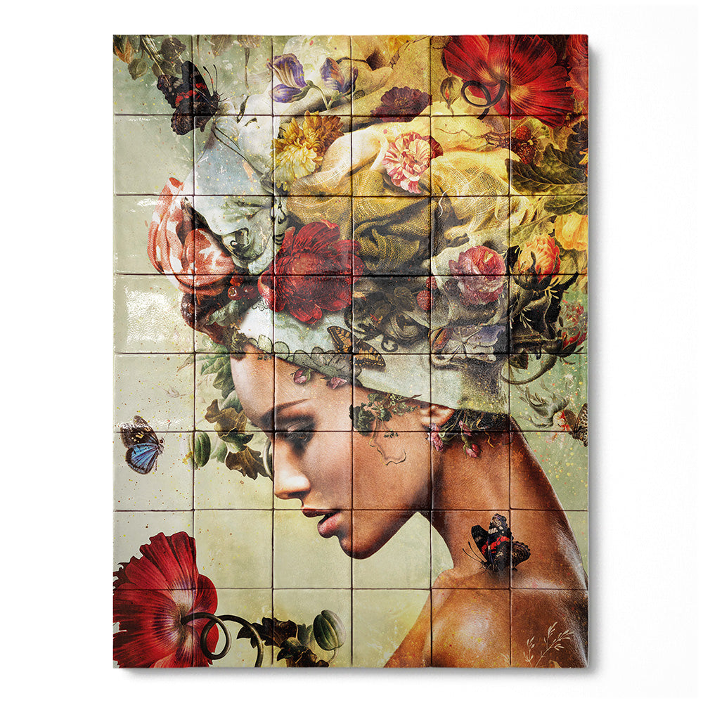 Tegel Tableau Flower Woman 4