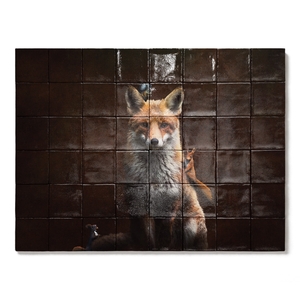 Tegel Tableau Fox with Squirrels LS