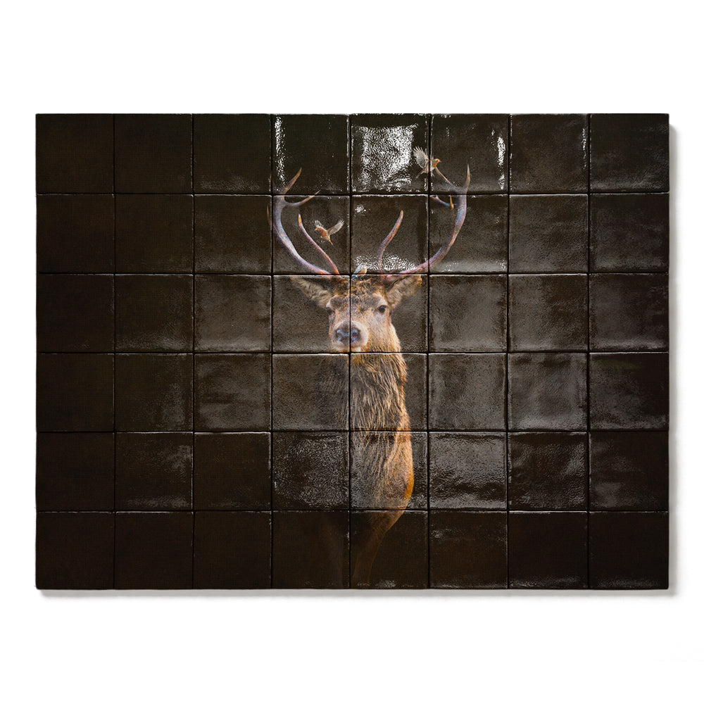 Tegel Tableau Deer with Birds LS