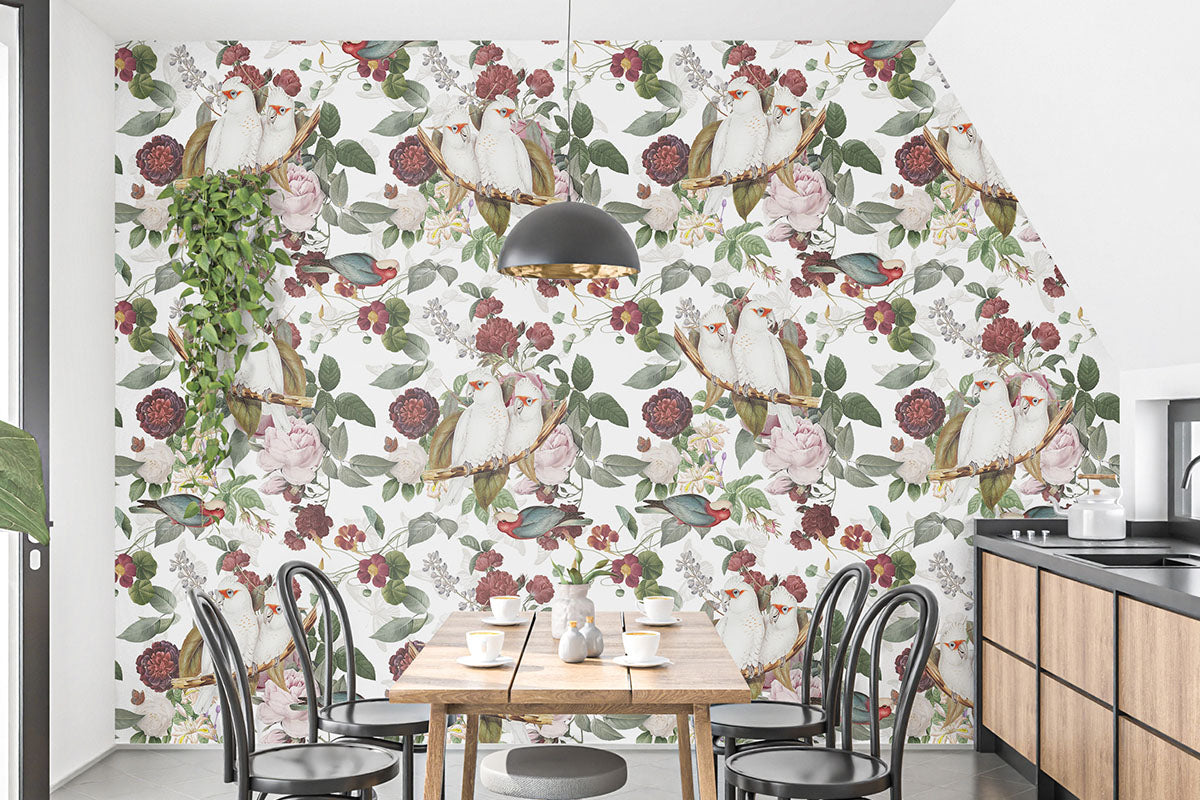 Weiße Frühlings-Tapete