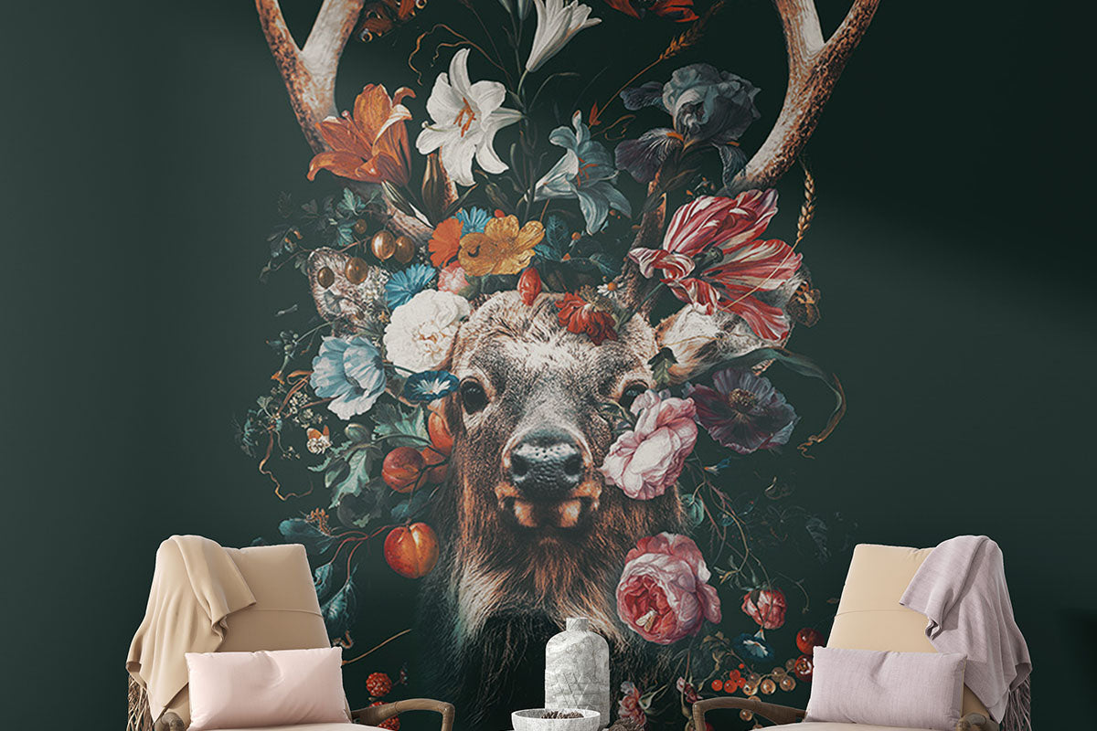 Floral Deer Wallpaper