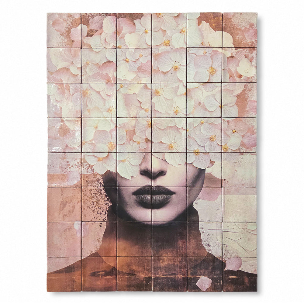 Tegel Tableau - Hidden Bloom (60 x 80 cm)