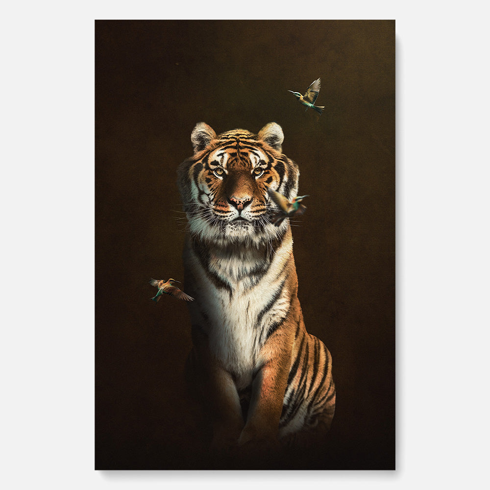 Tiger with Bee-eaters