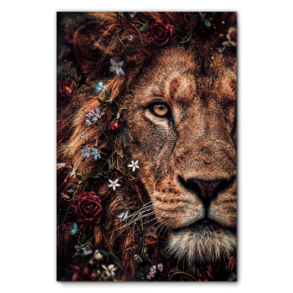 Floral Lion Portrait