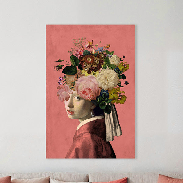 Meisje met de Parel - the Floral on Pink Edition