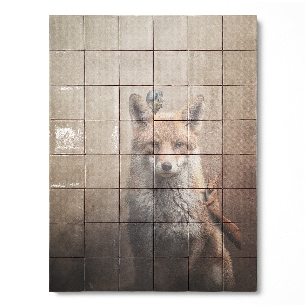 Tegel Tableau Fox with Squirrels Light