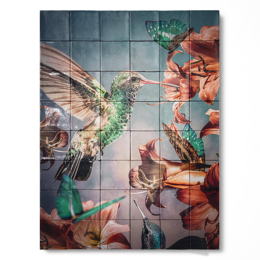 Tegel Tableau Hummingbirds