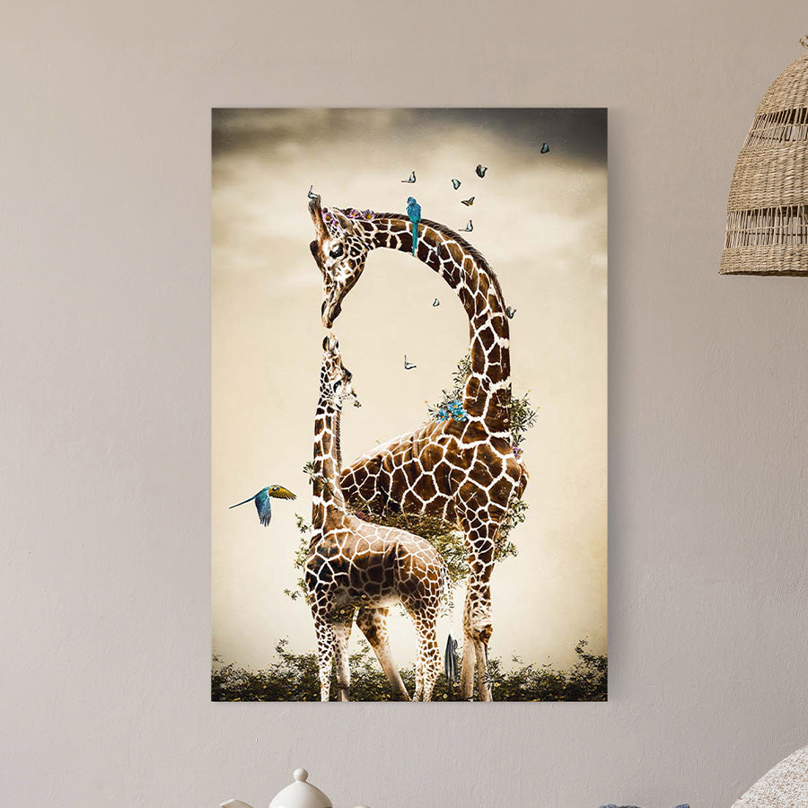 Giraffe und Kalb