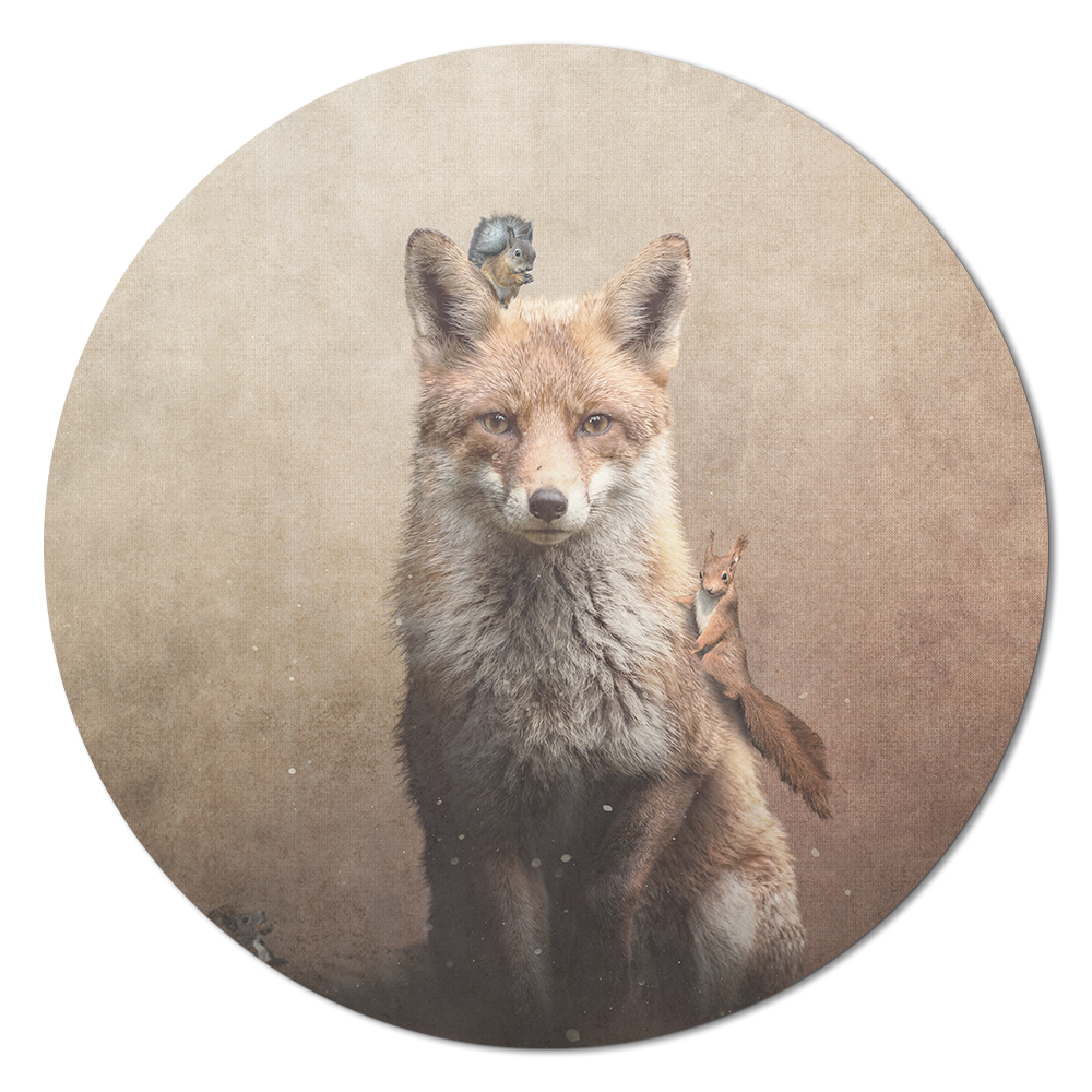 Fox with Squirrels Light RND