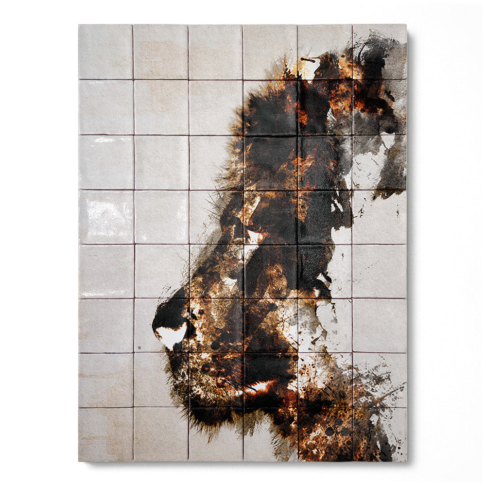 Tegel Tableau Lion Contour