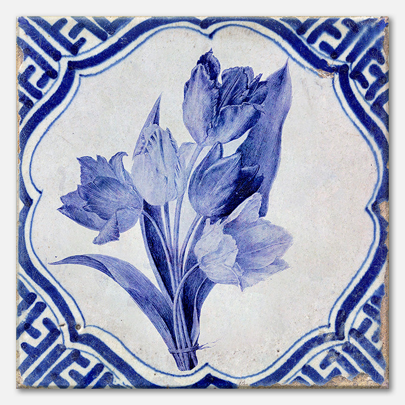 Tegeltje Delfst Blauw Bloemenbos
