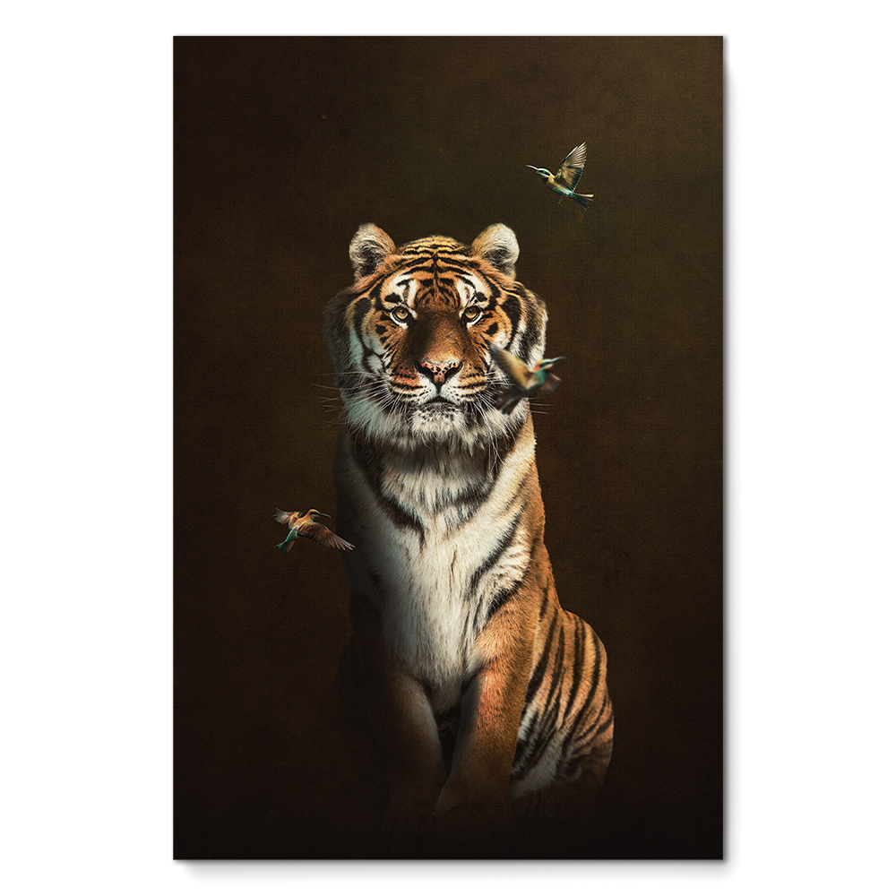 Tiger with Bee-eaters