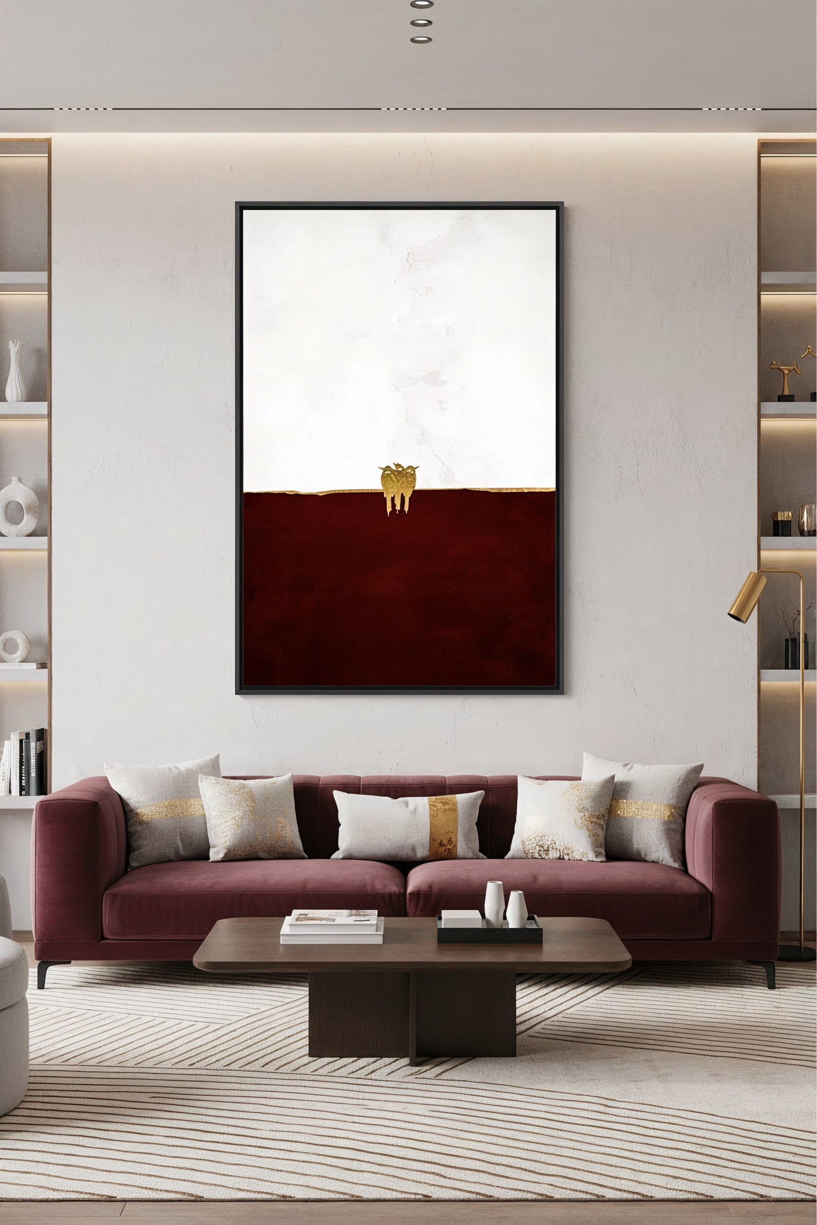 Three Little Birds White & Bordeaux