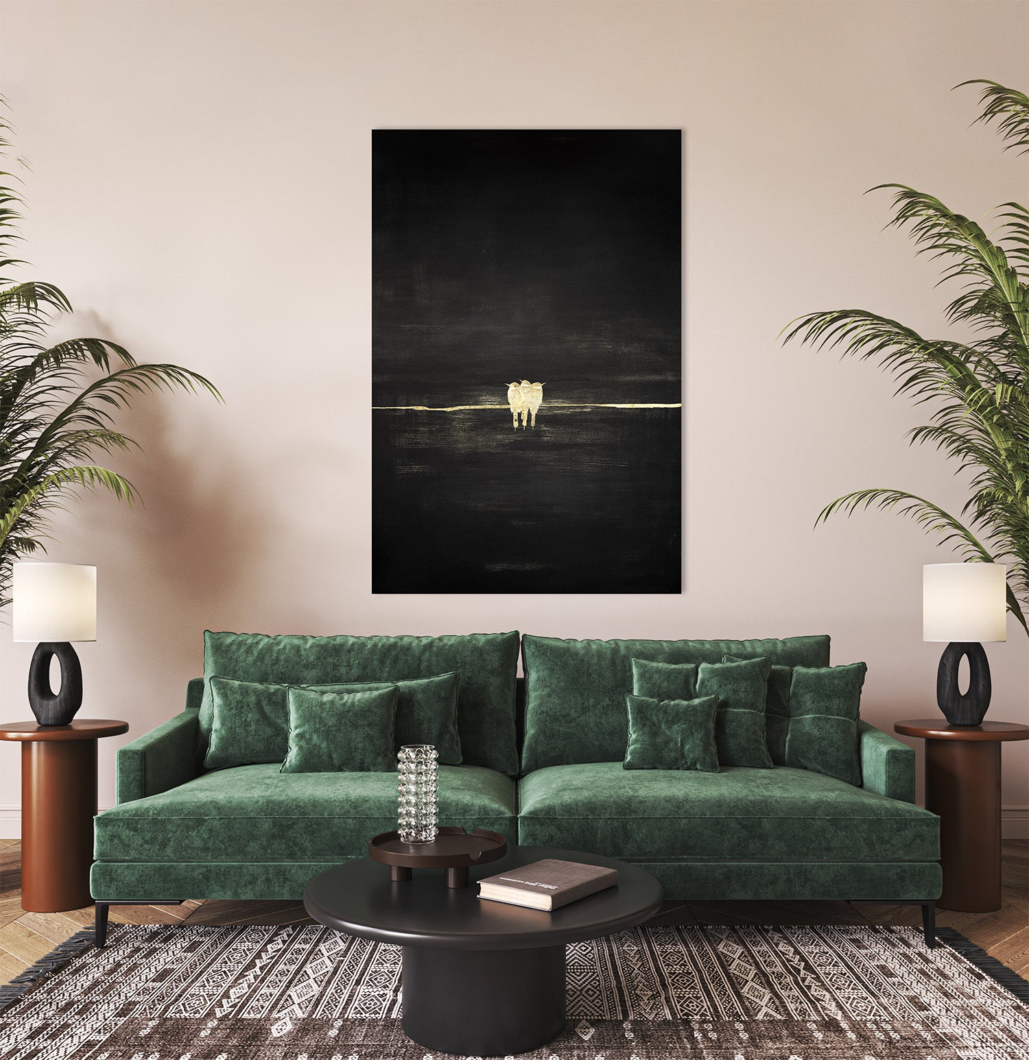 Three Little Birds Black & Gold