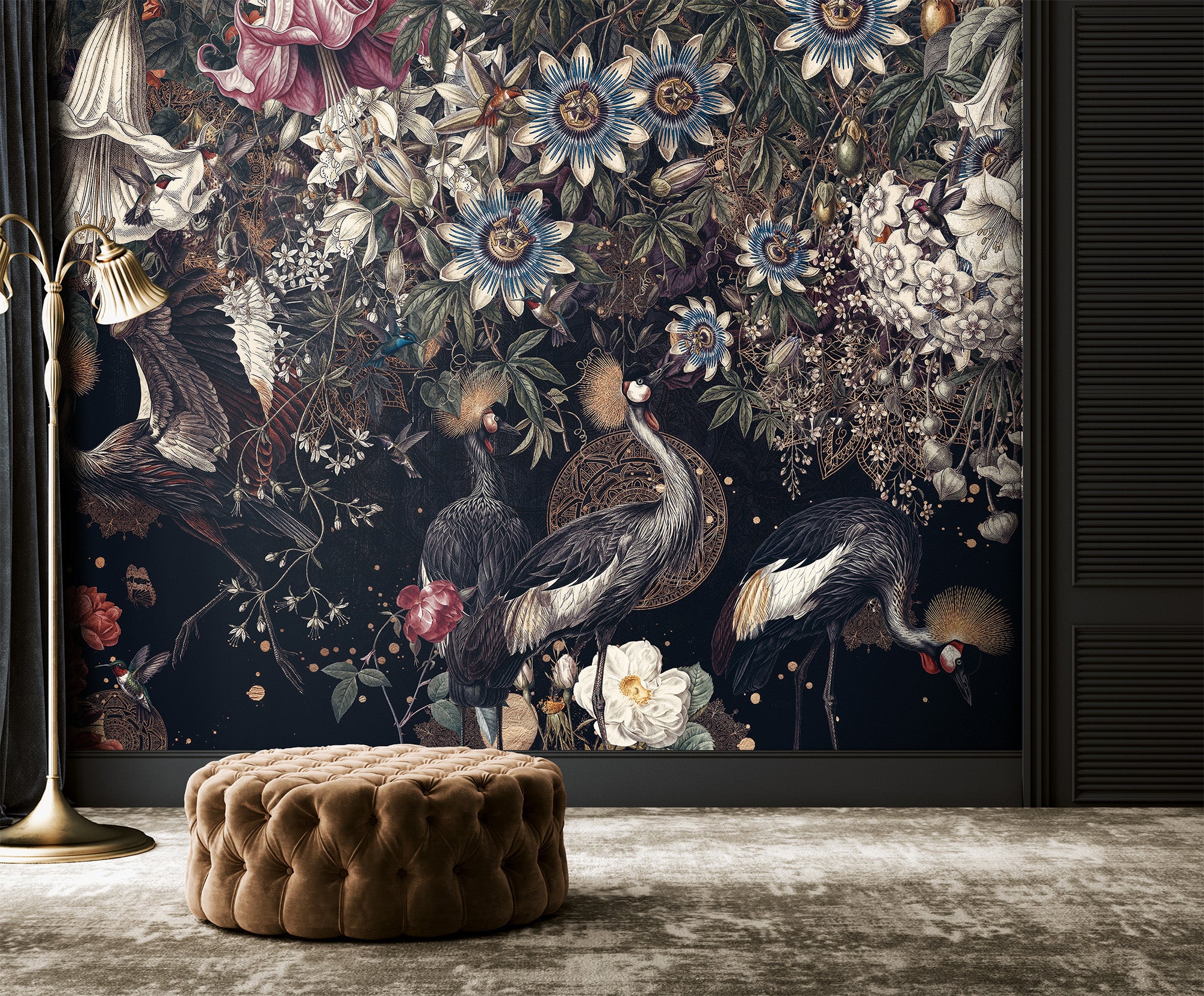 Midnight Cranes Wallpaper